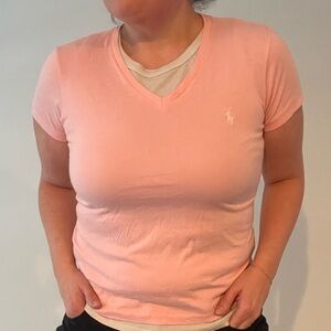 Ralph Lauren Light Pink V-Neck Tee
